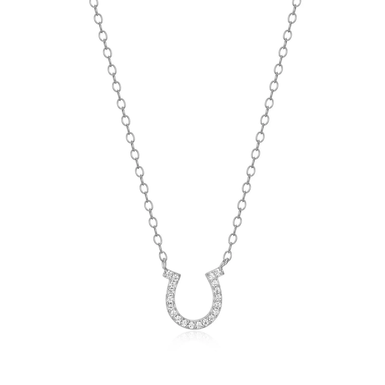 M by Monte Luna LG Diamond Horseshoe Necklace in 18K Yellow Gold/Rhodium Plated Sterling Silver