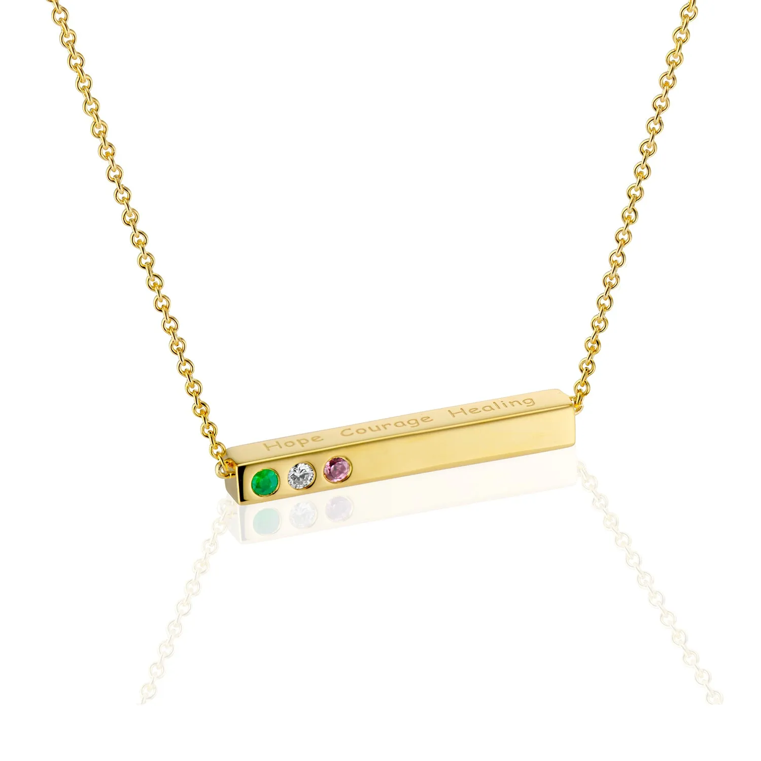 MantraBar "Hope, Courage, Healing" Horizonal Bar Pendant