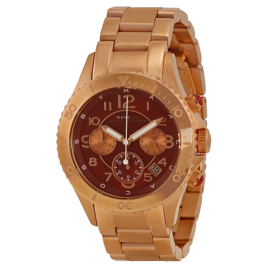Marc by Marc Jacobs Rock Chronograph Mother of Pearl Dial Rose Gold-tone Unisex Watch MBM3251