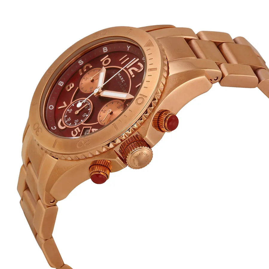 Marc by Marc Jacobs Rock Chronograph Mother of Pearl Dial Rose Gold-tone Unisex Watch MBM3251