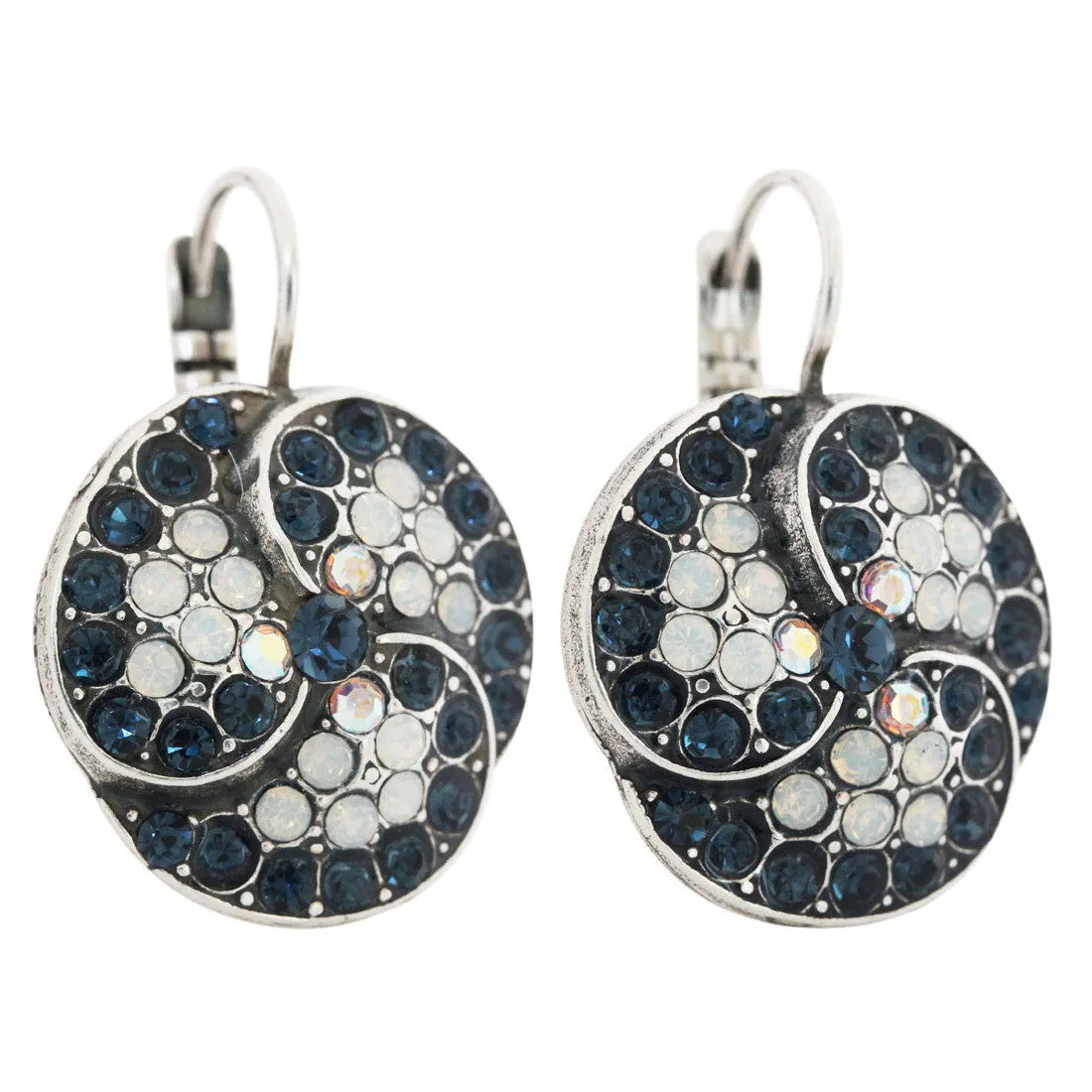Mariana "Mood Indigo" Silver Plated Lovable Spiral Crystal Earrings, 1048/1 1069