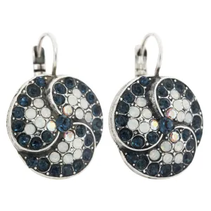 Mariana "Mood Indigo" Silver Plated Lovable Spiral Crystal Earrings, 1048/1 1069