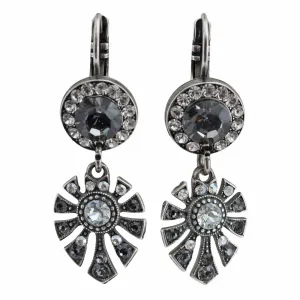 Mariana "Zulu" Silver Plated Monstera Leaf Dangle Crystal Earrings, 1514/3 1080