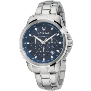 Maserati Successo Silver Stainless Steel Blue Dial Quartz Watch for Gents - R8873621002