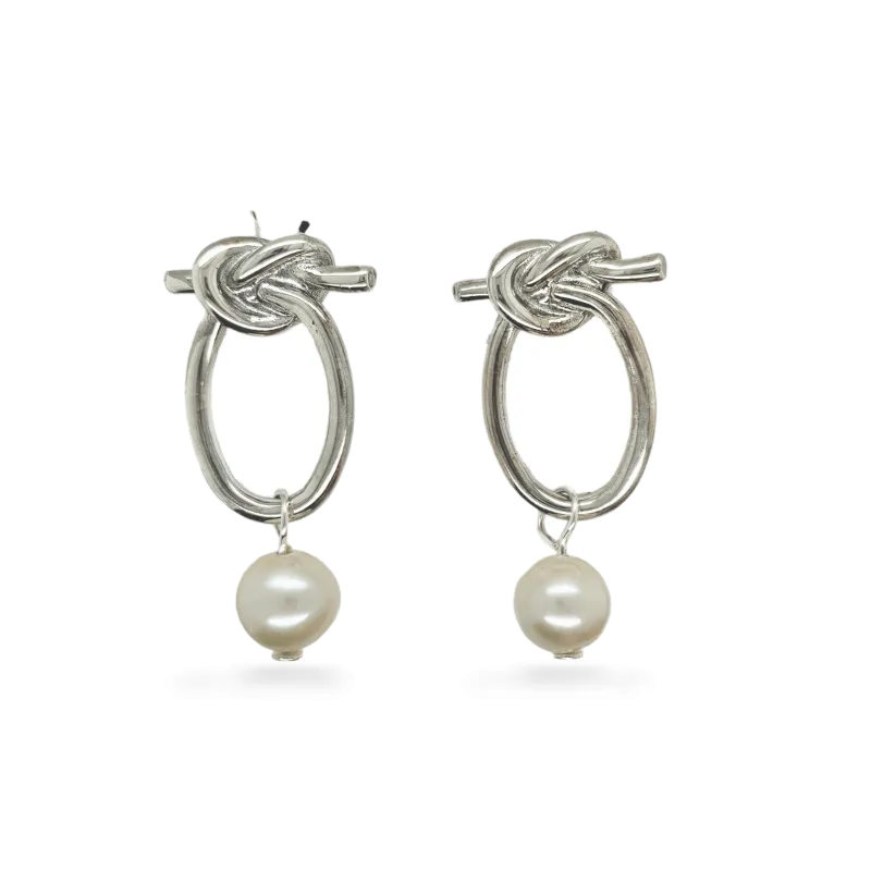 MCJ Jewellery Earrings Oval Knot Pearl
