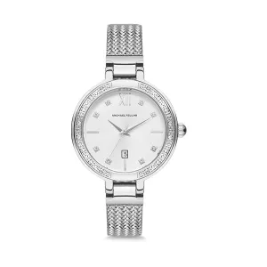 Michael Fellini Silver Mesh Bracelet Silver Dial Quartz Watch for Ladies - MF1139-1