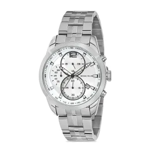 Michael Fellini Silver Stainless Steel Silver Dial Quartz Watch for Gents - MF2248-1