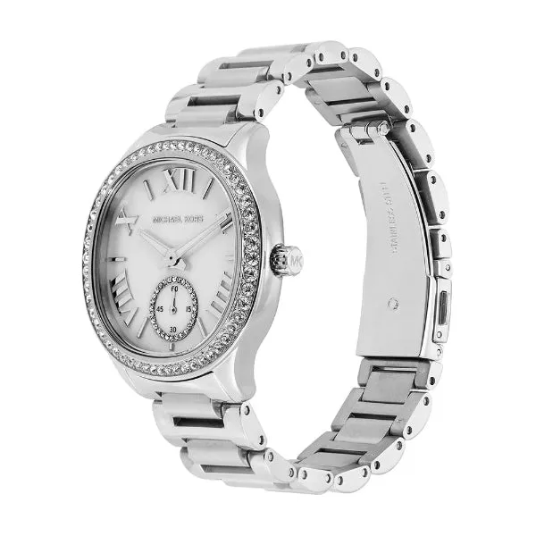 Michael Kors Sage Silver Stainless Steel Mother Of Pearl Dial Quartz Watch for Ladies - MK4807