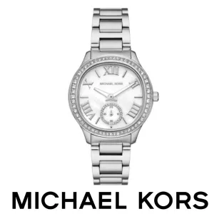 Michael Kors Sage Silver Stainless Steel Mother Of Pearl Dial Quartz Watch for Ladies - MK4807