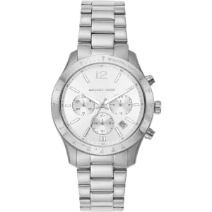Michael Kors Silver Stainless Steel Silver Dial Chronograph Quartz Watch for Ladies - MK7413