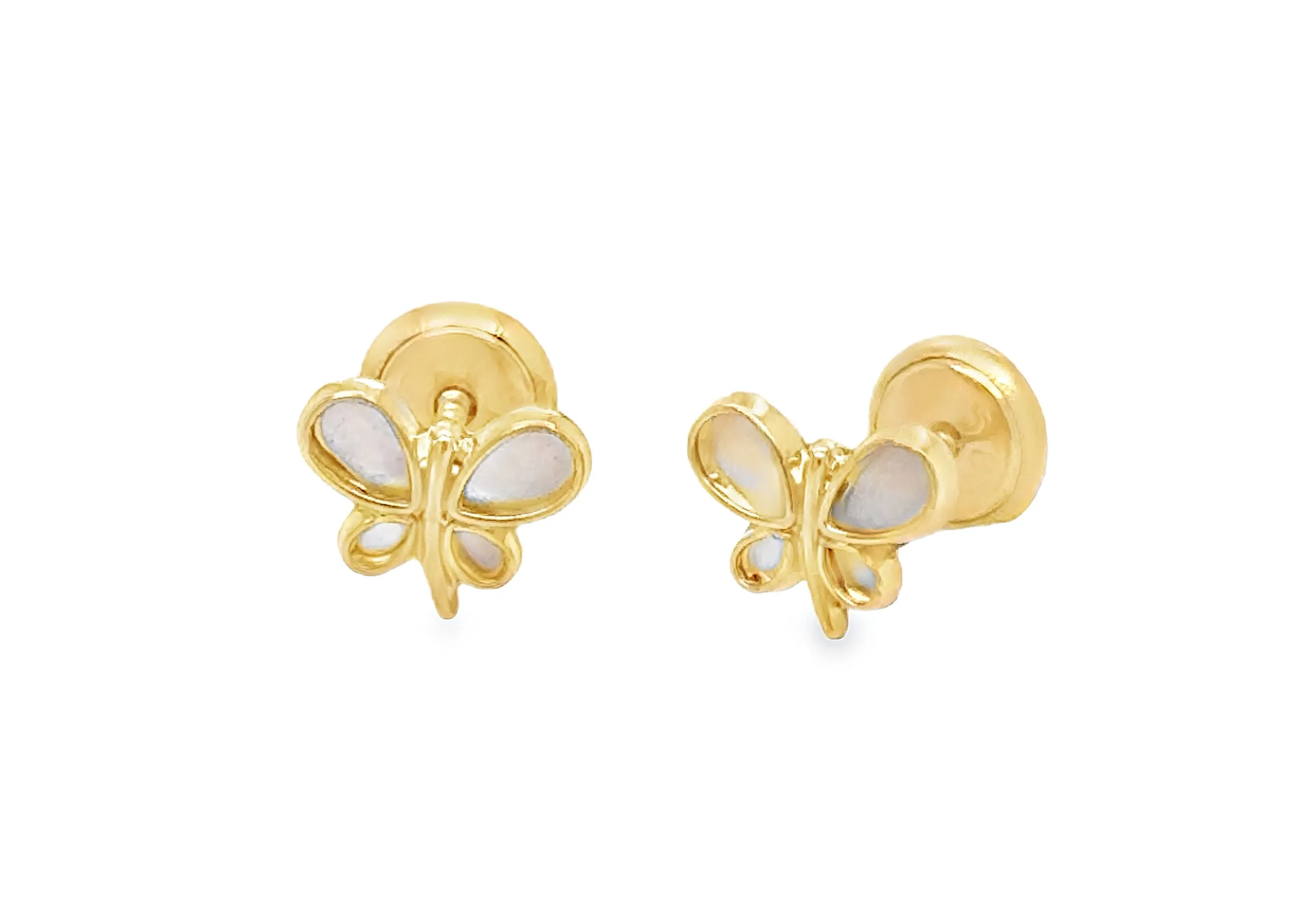 Mini Mother Of Pearl Butterfly Baby Earrings
