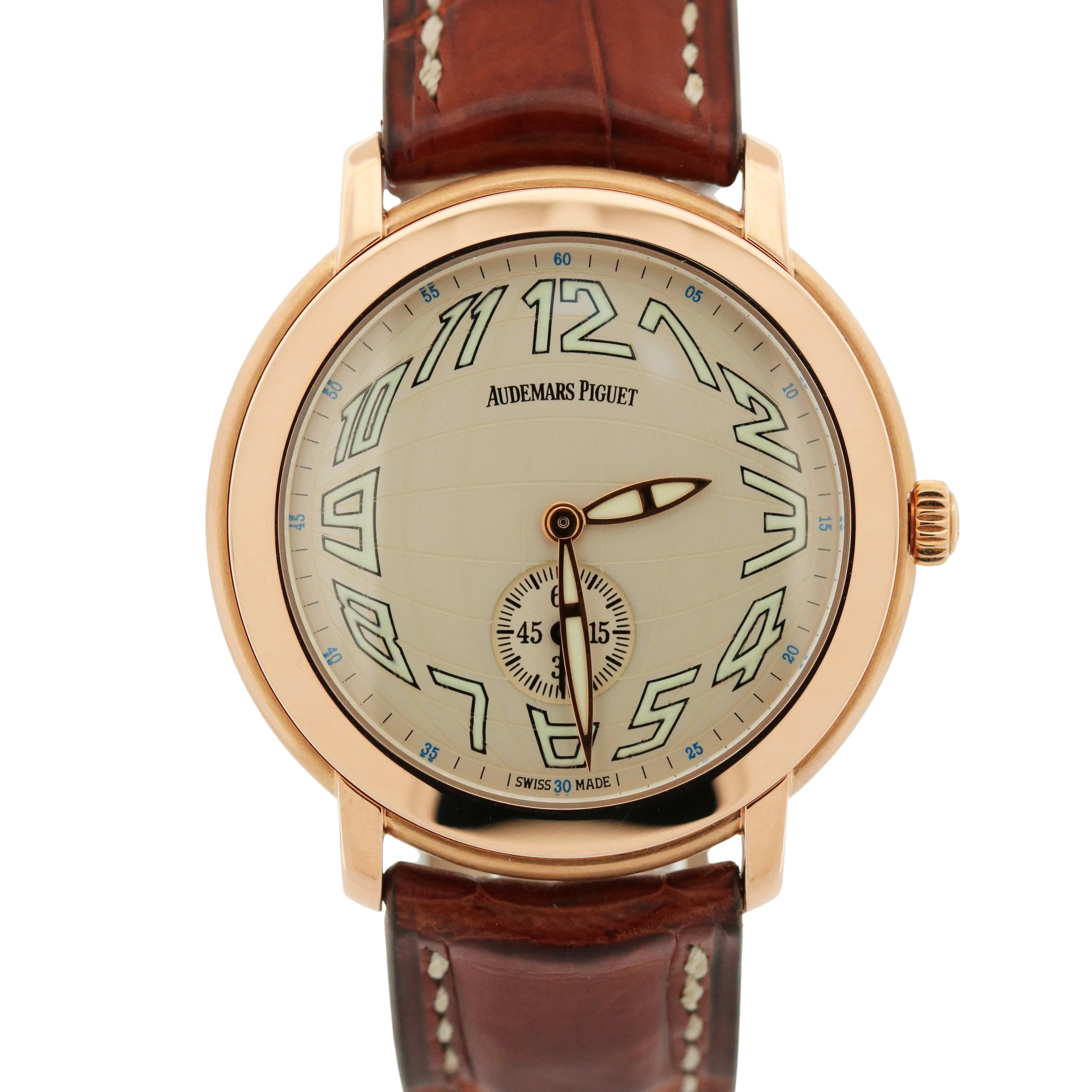 MINT Audemars Piguet Jules GLOBE DIAL Ivory Arabic 18k Rose Gold 36mm 15056OR
