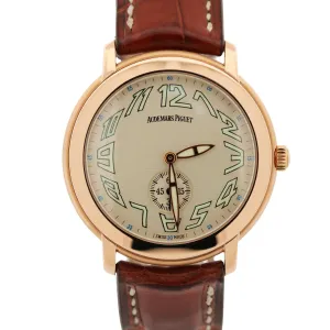 MINT Audemars Piguet Jules GLOBE DIAL Ivory Arabic 18k Rose Gold 36mm 15056OR
