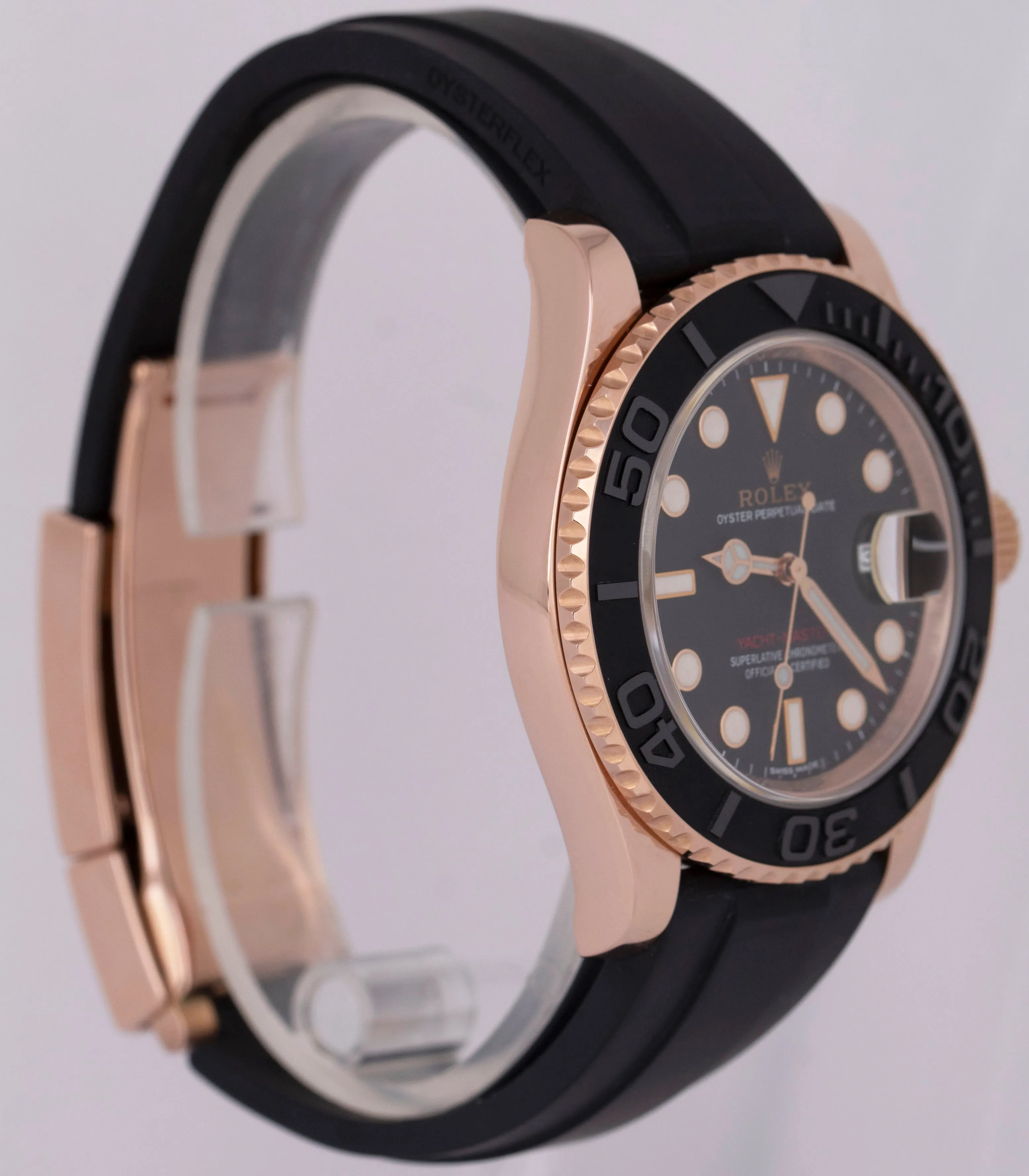 MINT PAPERS Rolex Yacht-Master 18K ROSE GOLD Oysterflex 40mm Watch 116655 BOX