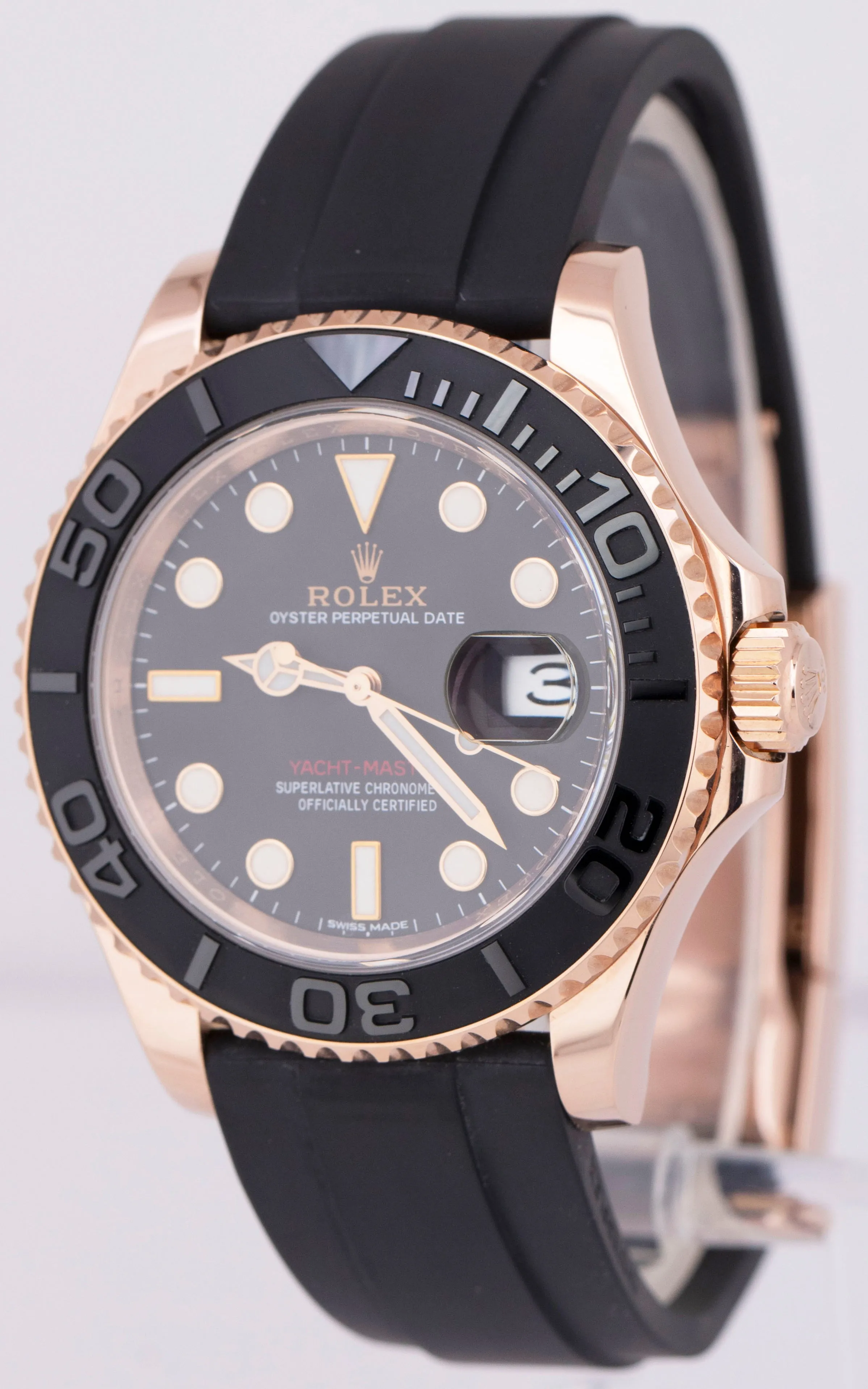 MINT PAPERS Rolex Yacht-Master 18K ROSE GOLD Oysterflex 40mm Watch 116655 BOX