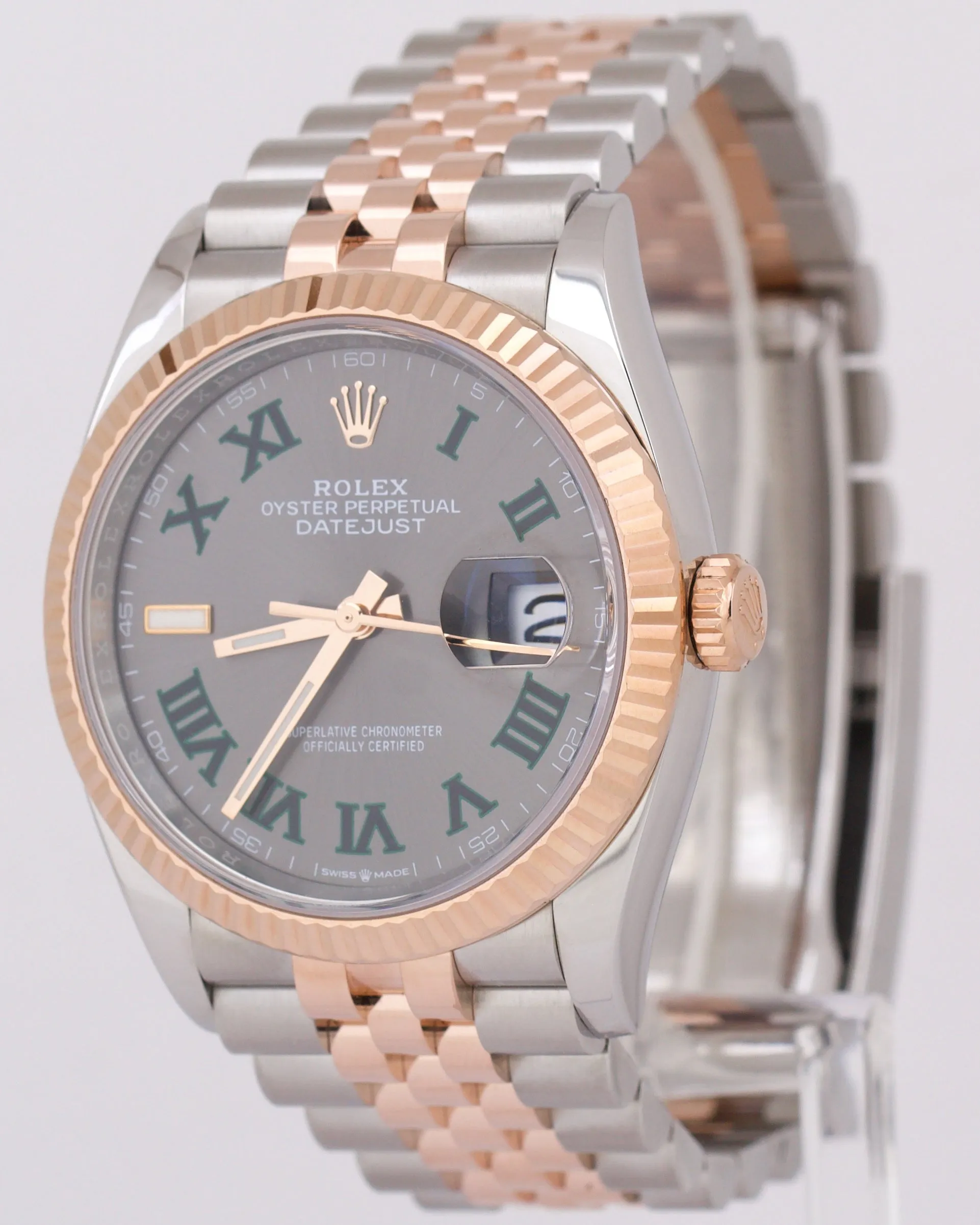 MINT Rolex DateJust 36 Rhodium WIMBLEDON 18k Gold Steel JUBILEE 36mm 126231