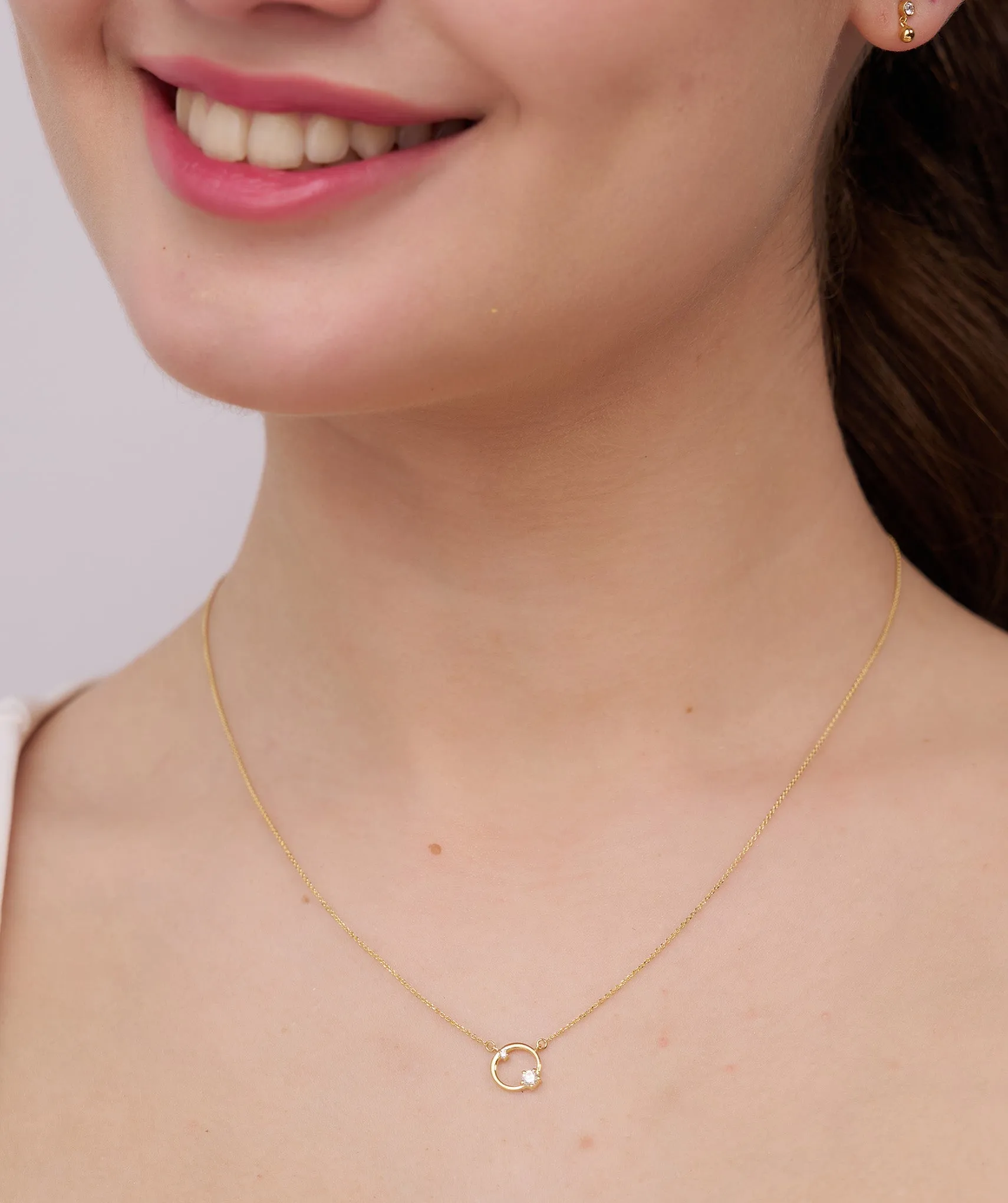 Modern Open Circle Necklace