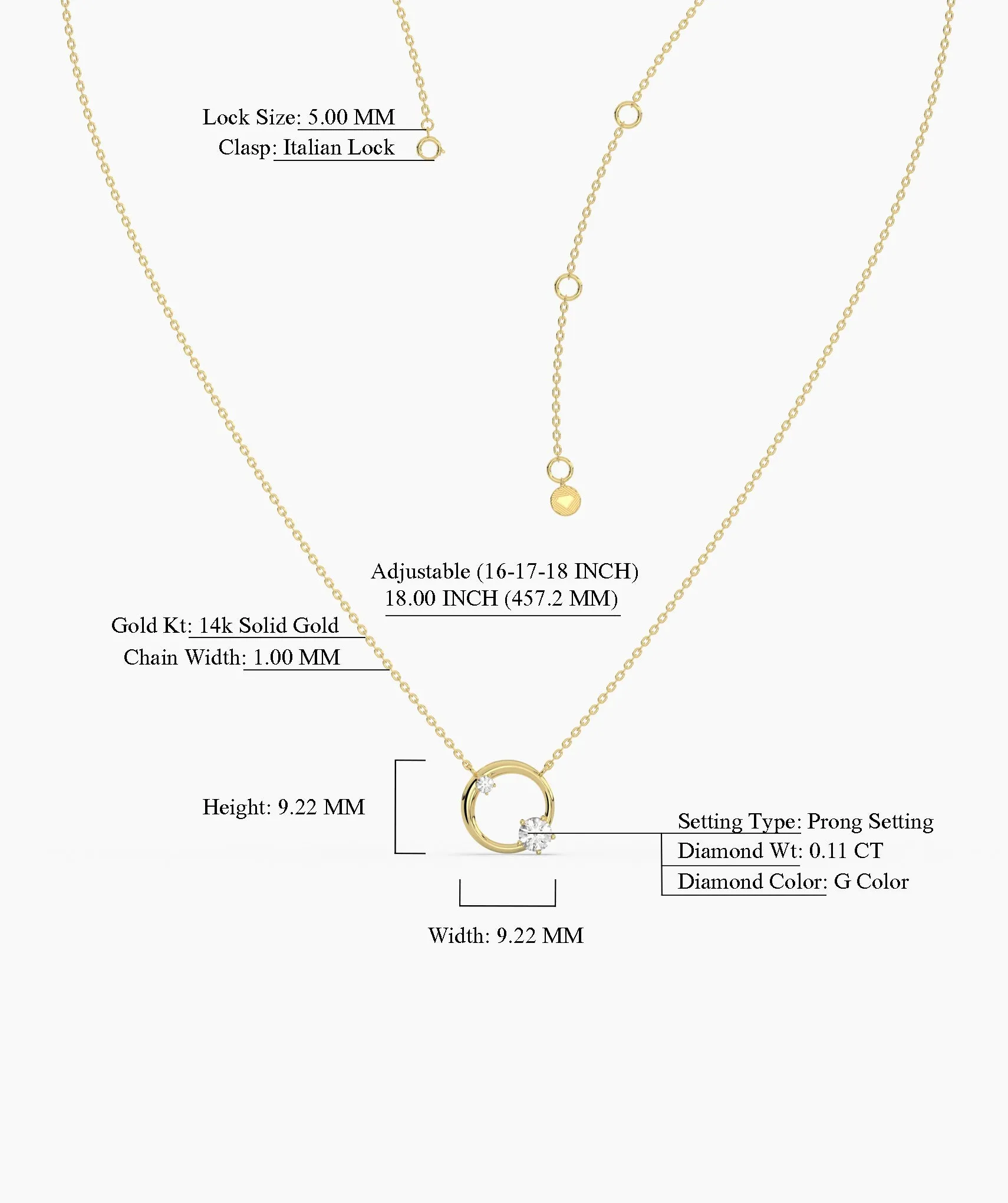 Modern Open Circle Necklace