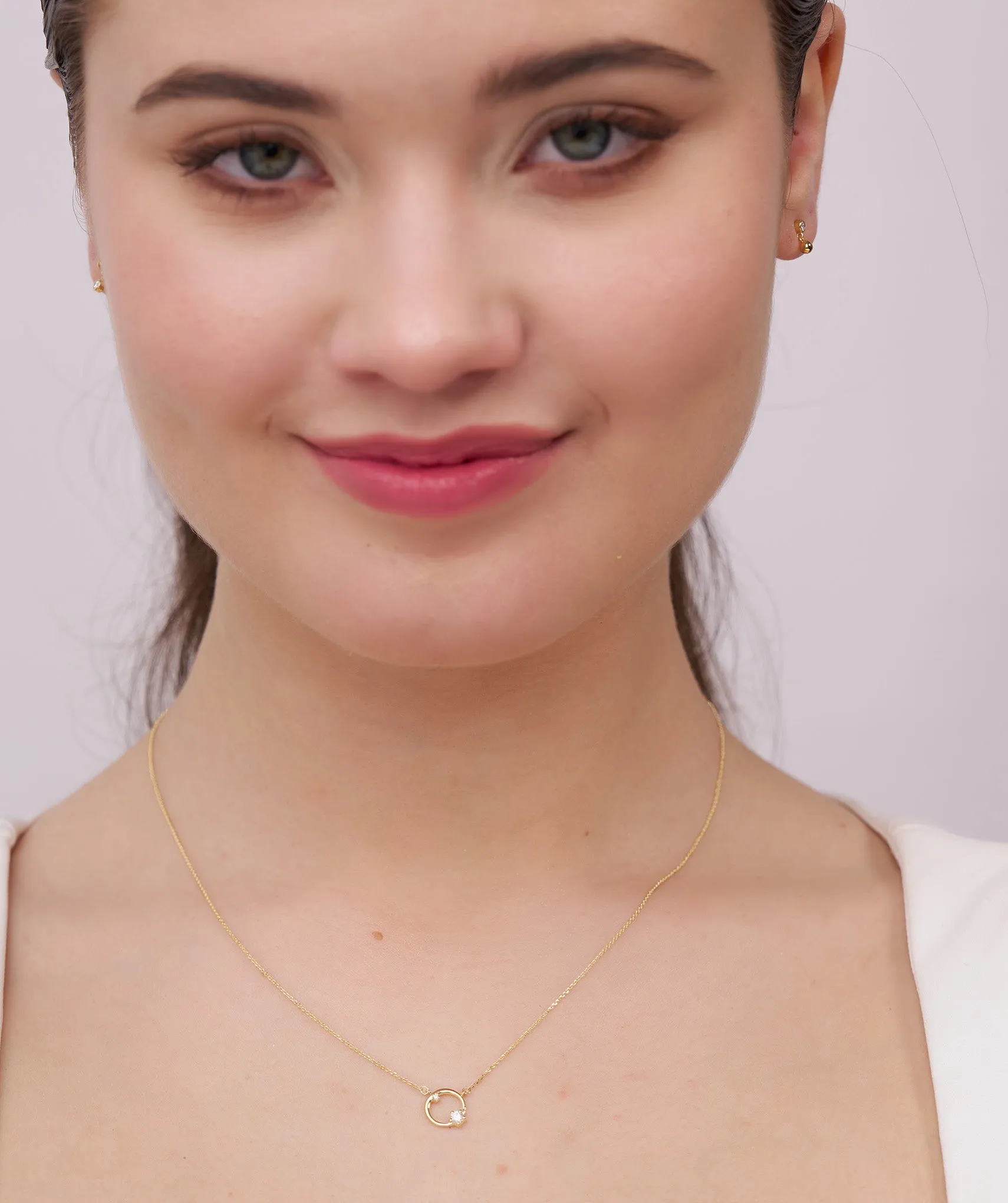 Modern Open Circle Necklace