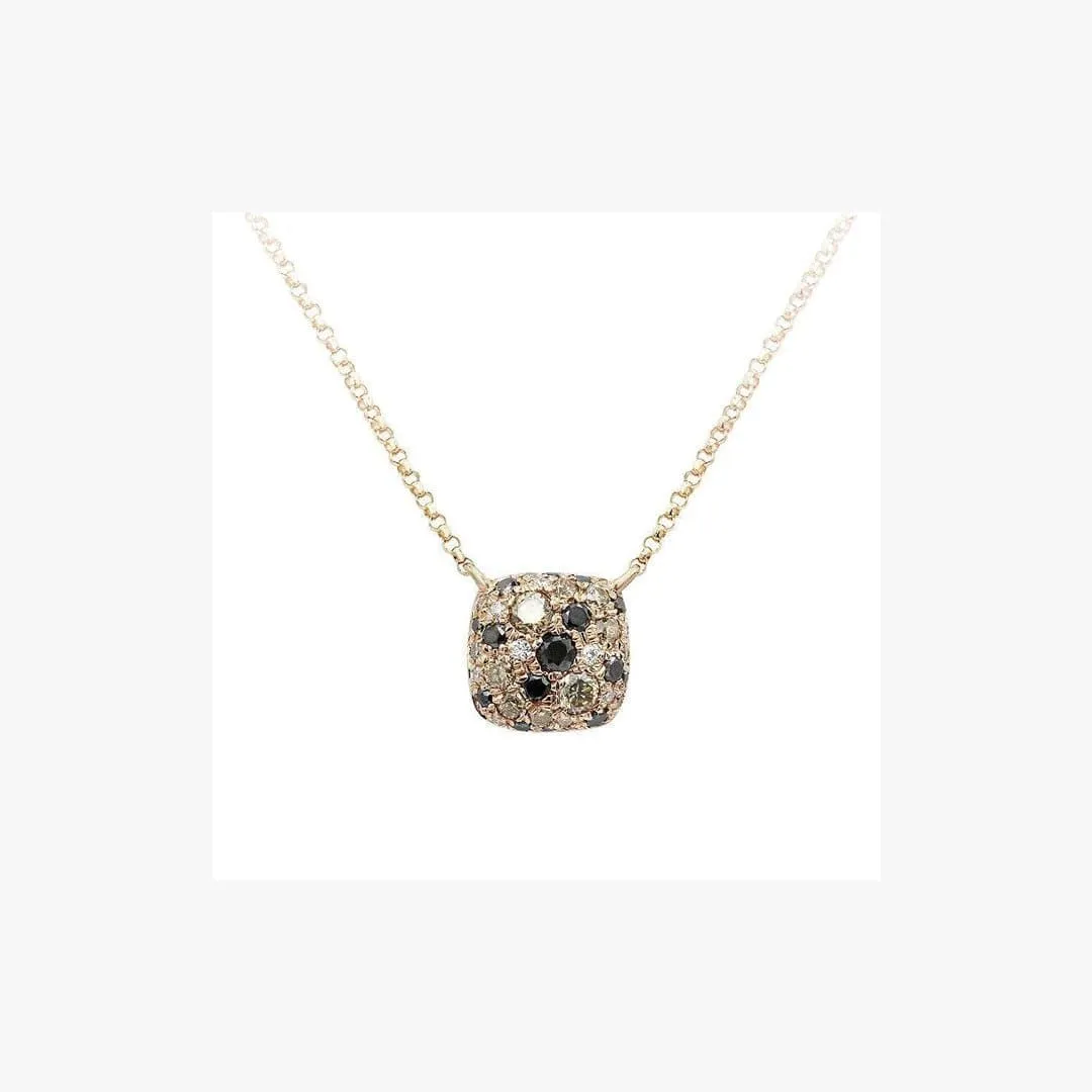Modern White Black Brown Diamond Combination Pink Gold Fashion Pendant Necklace