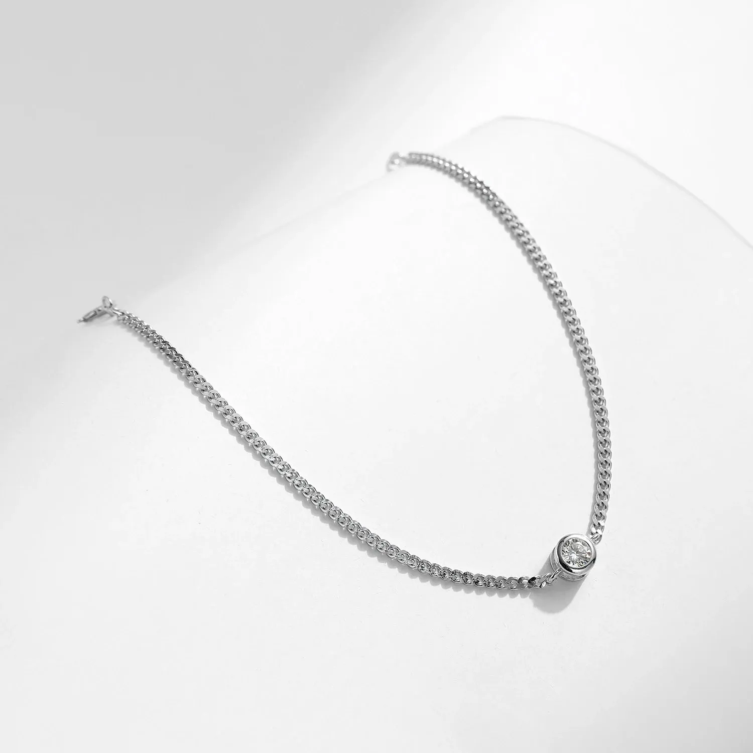 Moissanite Diamond Bezel Bracelet - 925 Sterling Silver