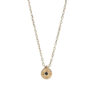 Mollis Necklace - 14k Gold Diamond Circle Pendant