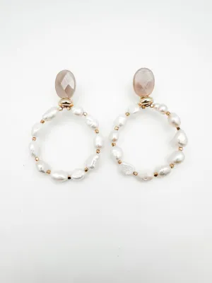 Moonstone and Pearl Earring