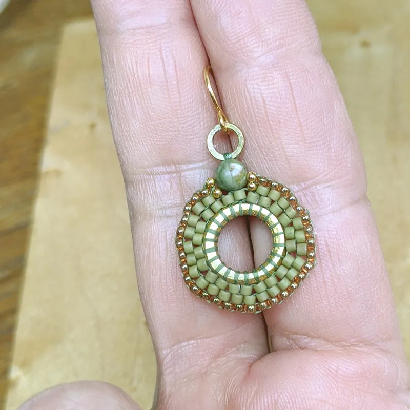 Moss Coin Drop Earrings