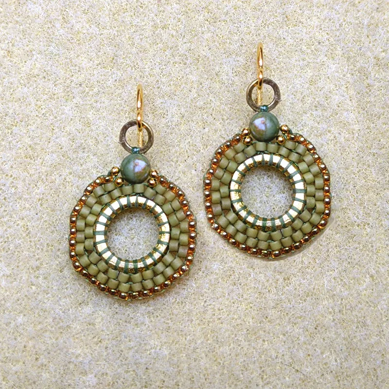 Moss Coin Drop Earrings