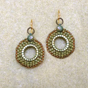 Moss Coin Drop Earrings