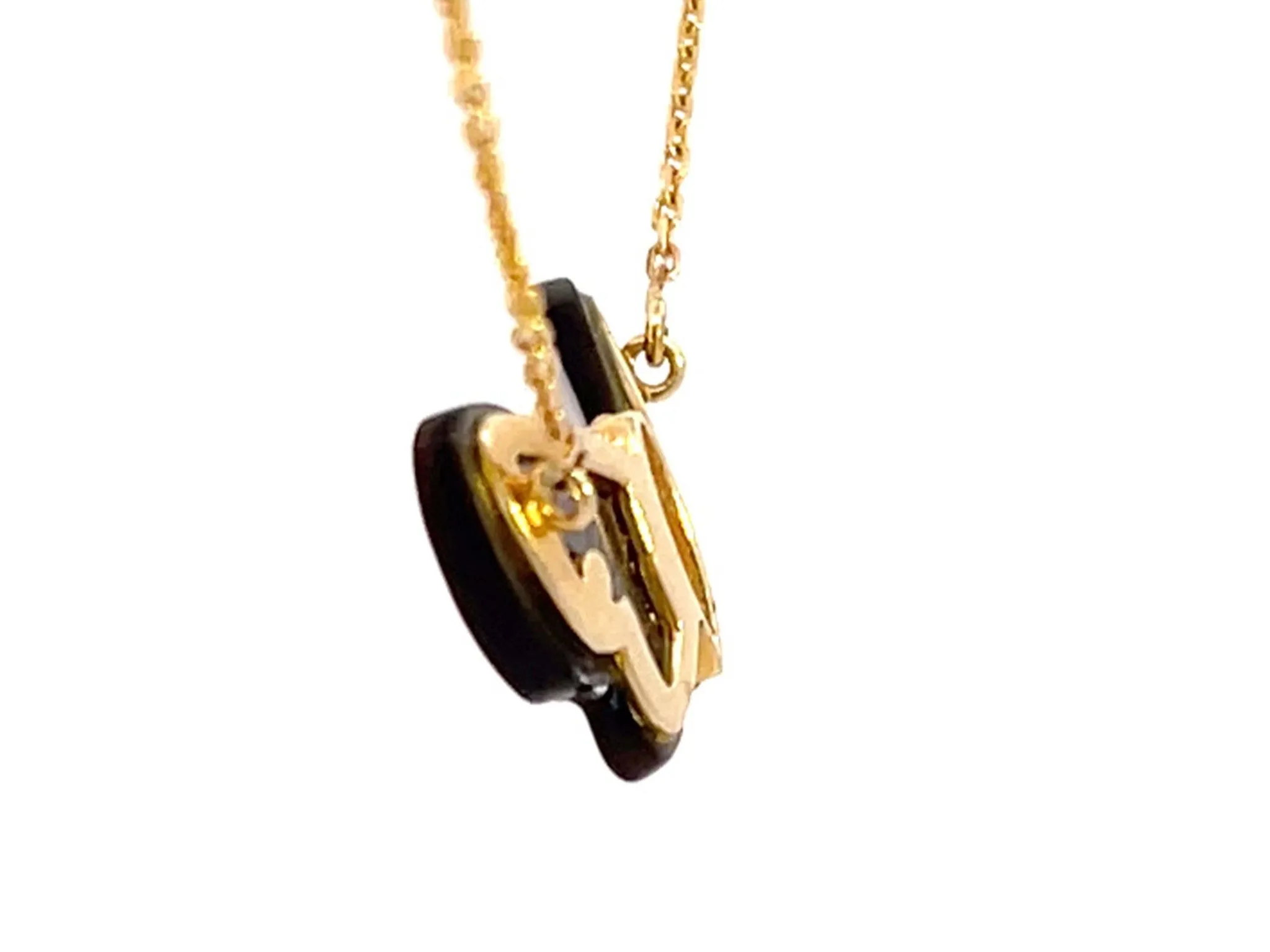 Mother of Pearl Butterfly and Diamond Necklace in 14k Yellow Gold