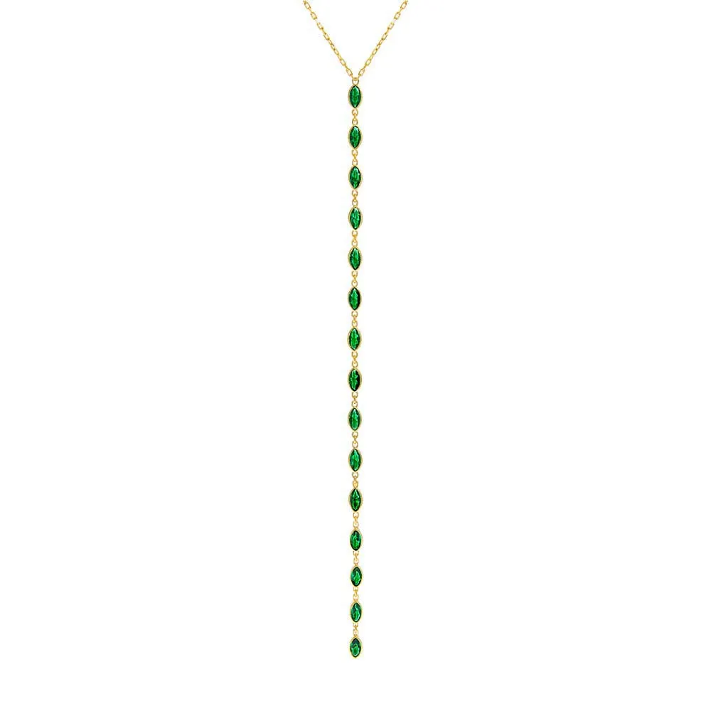 Multi Marquise CZ Lariat Necklace