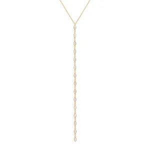 Multi Marquise CZ Lariat Necklace