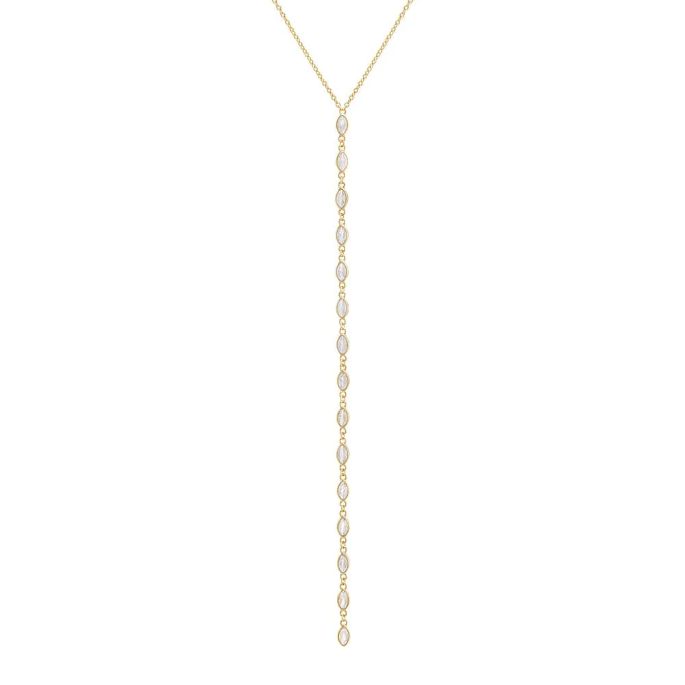 Multi Marquise CZ Lariat Necklace