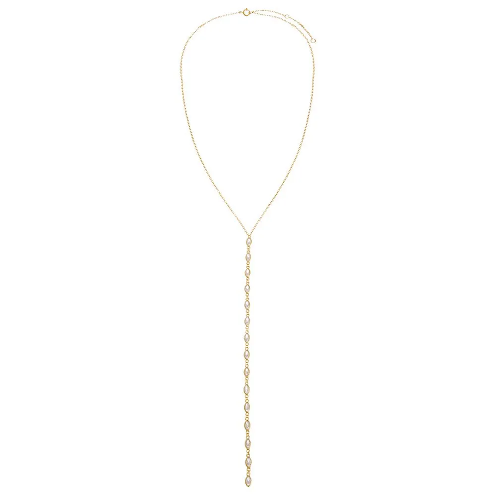 Multi Marquise CZ Lariat Necklace