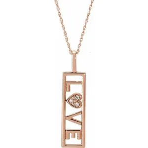 Natural Diamond Love Necklace