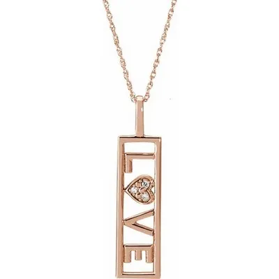 Natural Diamond Love Necklace