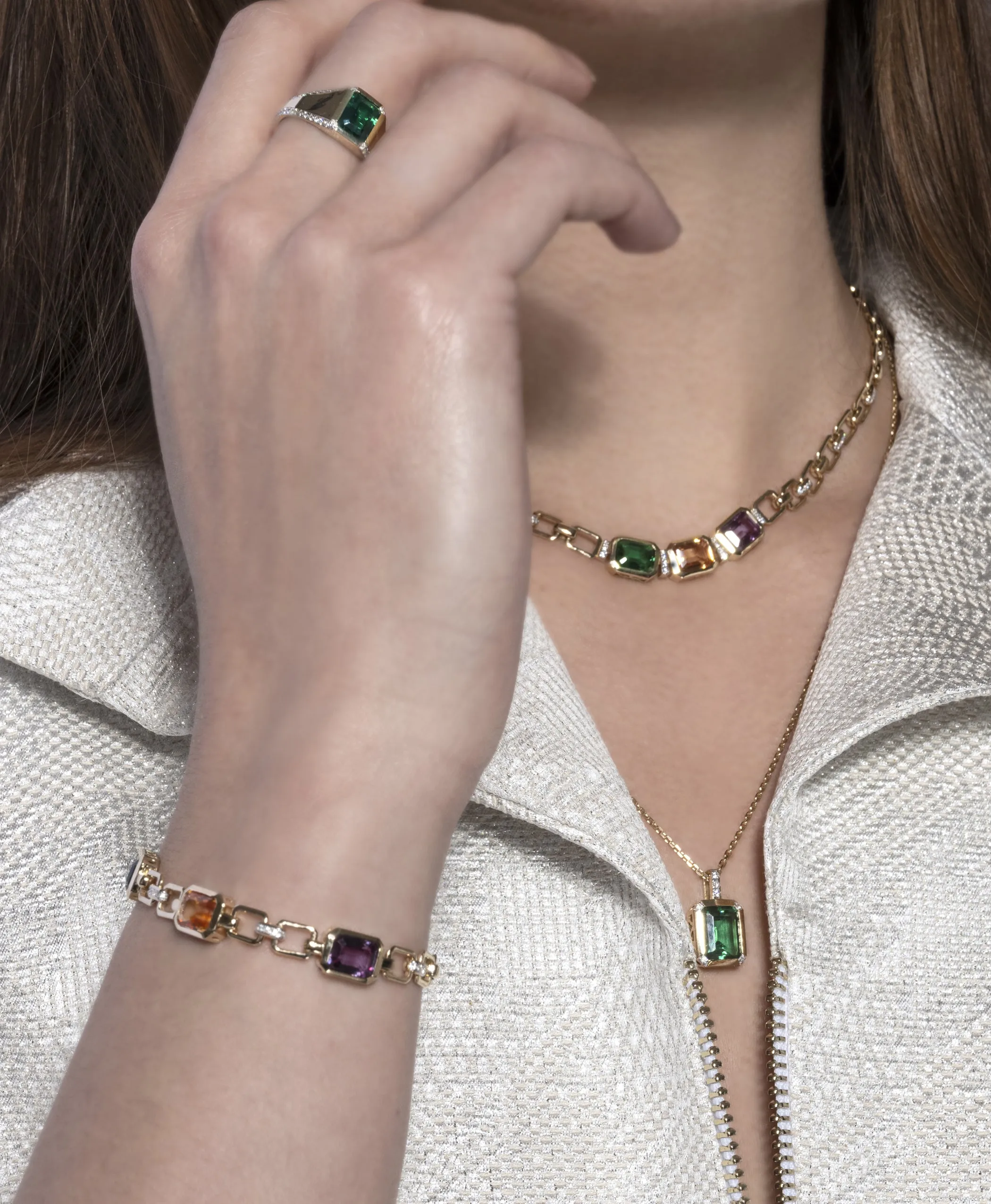 Nexus Emerald and Diamond Pendant