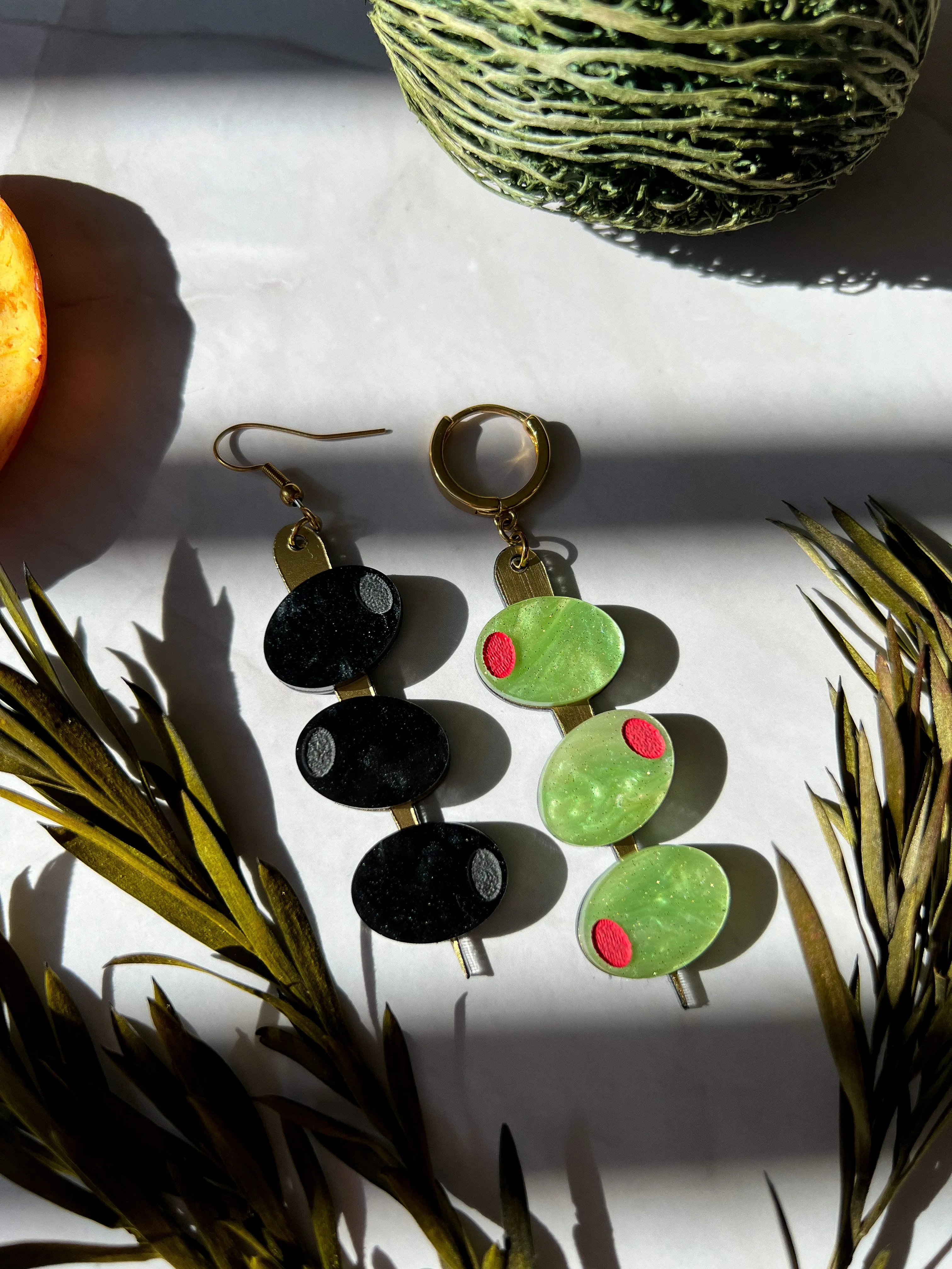Olives on Toothpick Earrings