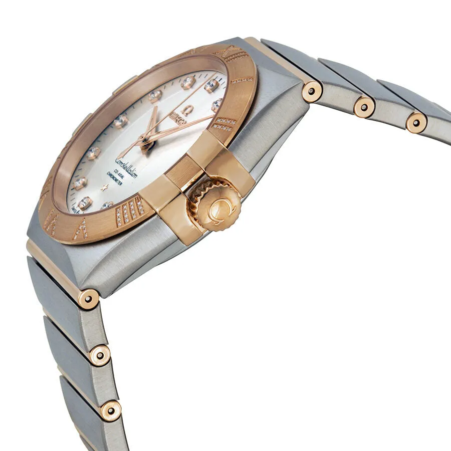 Omega Constellation Silver Dial Rose Gold and Steel Diamond Men's Watch 12325382152003