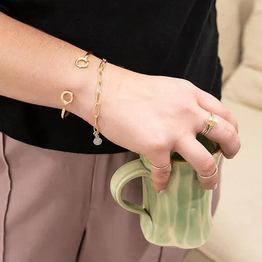 Open Circle Cuff Bracelet - sterling silver