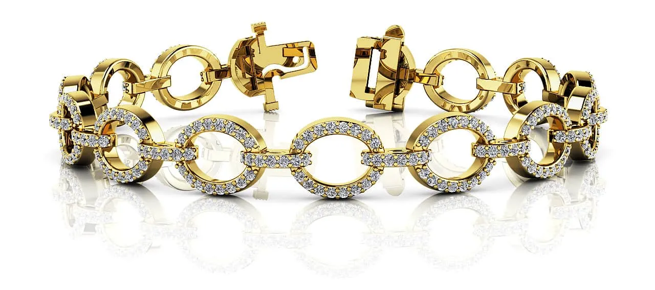 Open Oval Love Diamond Bracelet with 2.54 ct.(finished) 1.2mm