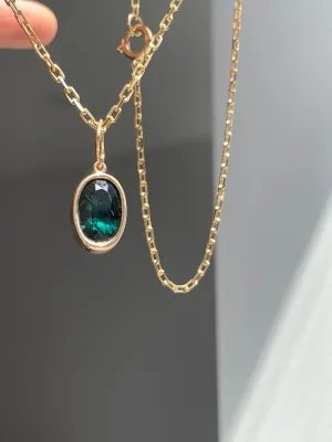 Oval Cut Tourmaline Pendant Necklace