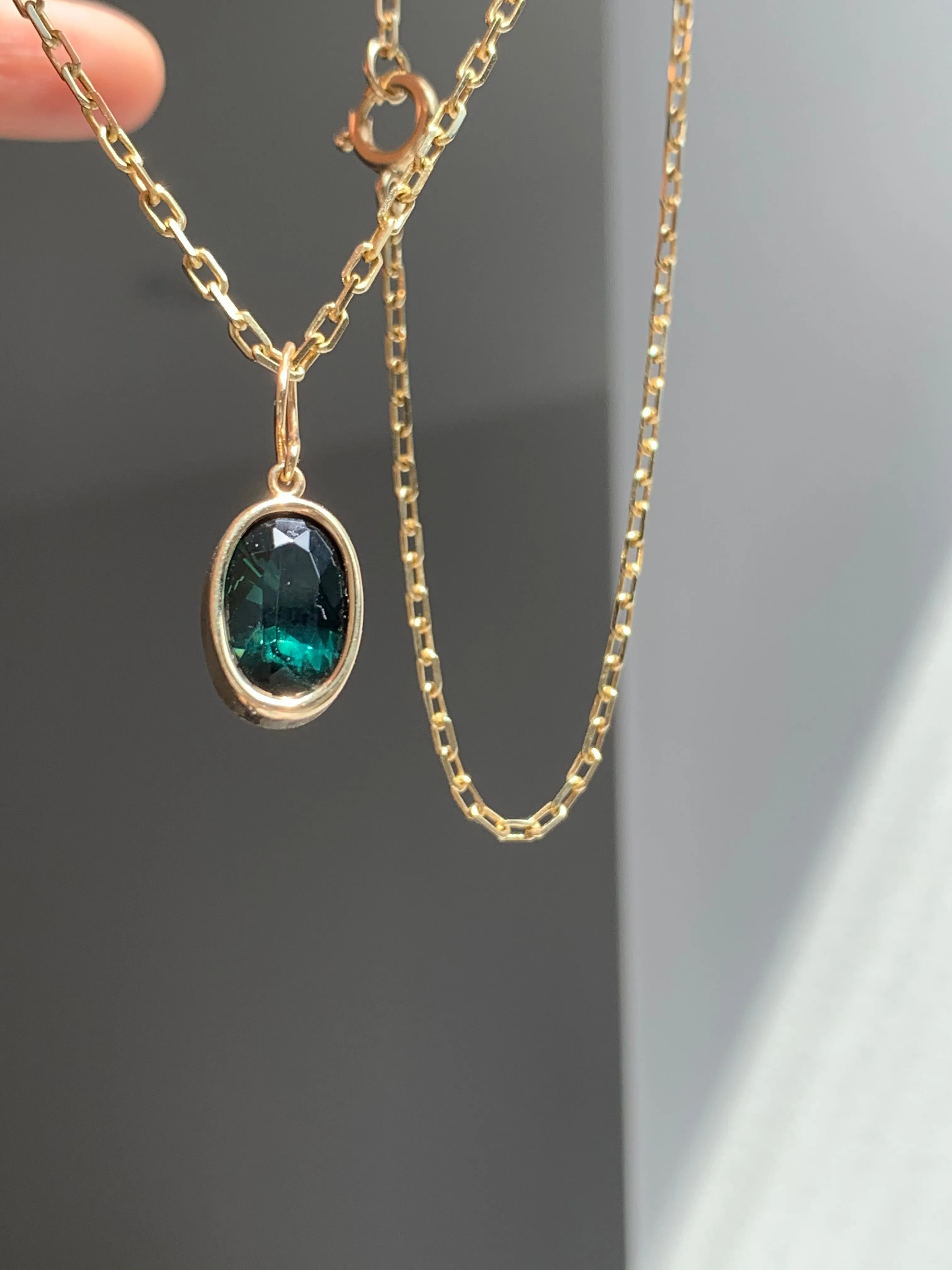Oval Cut Tourmaline Pendant Necklace