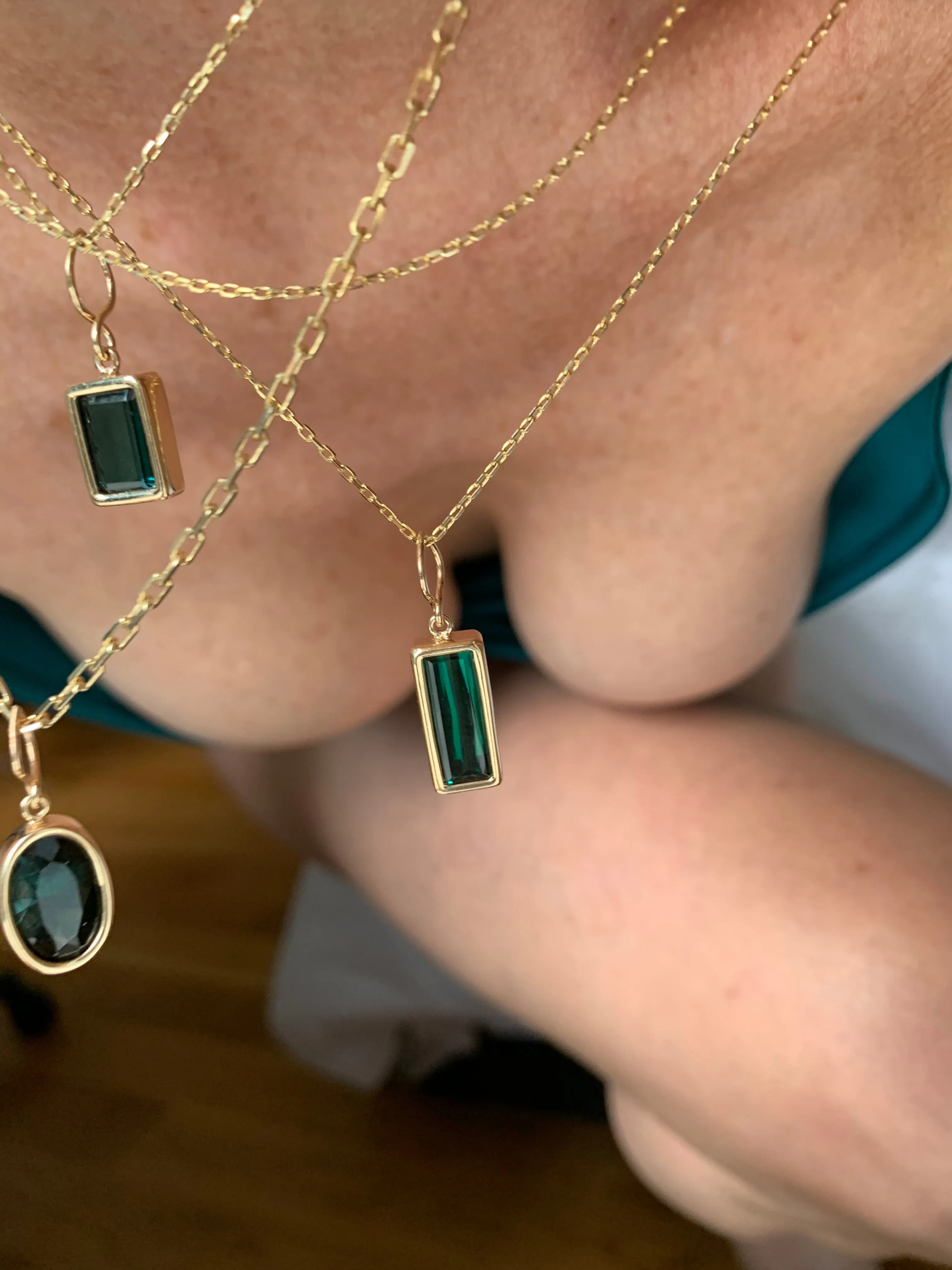 Oval Cut Tourmaline Pendant Necklace