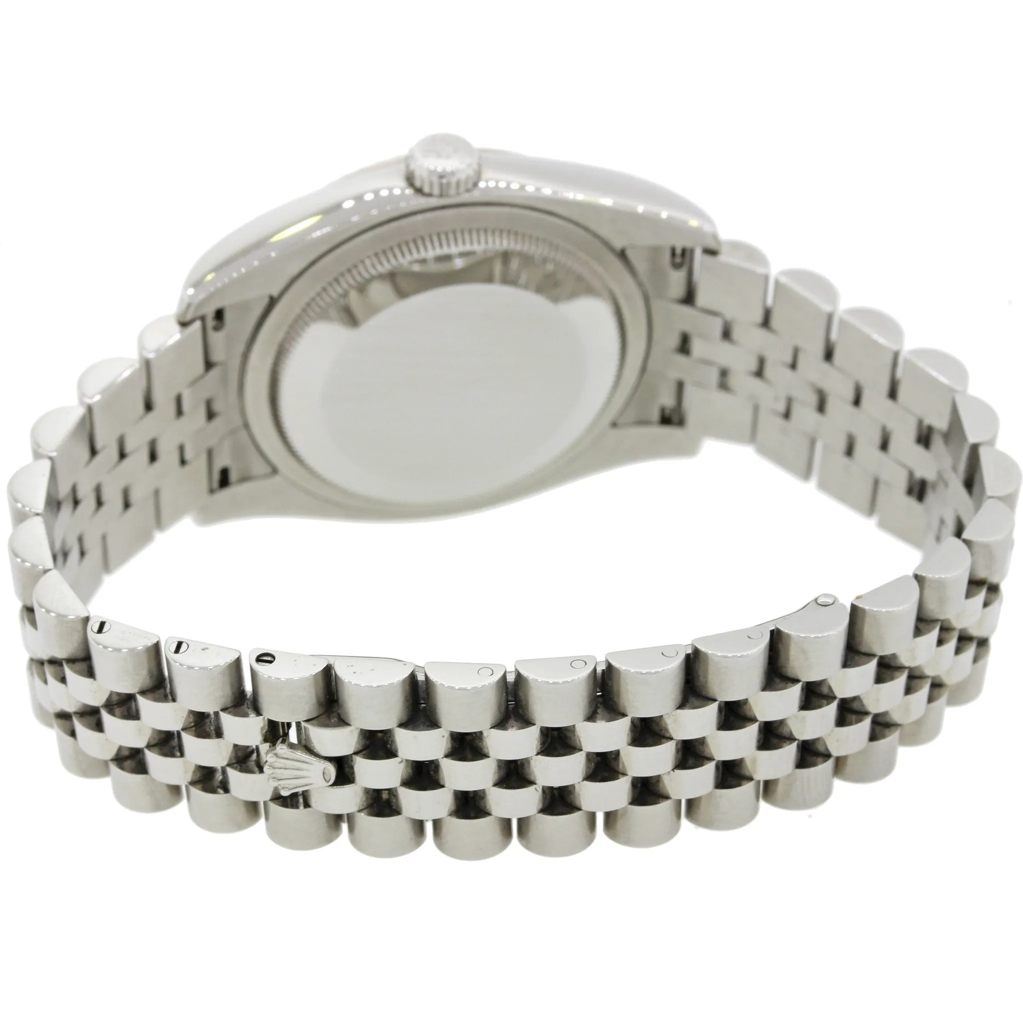 PAPERS Rolex DateJust Fluted White Gold Steel Jubilee 36mm Silver 116234 Watch