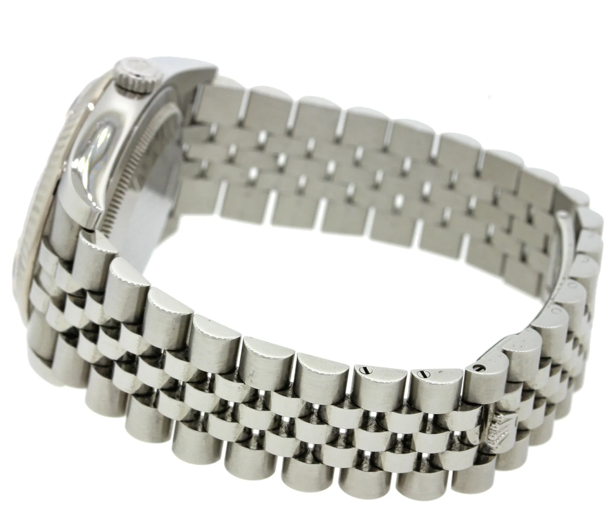PAPERS Rolex DateJust Fluted White Gold Steel Jubilee 36mm Silver 116234 Watch