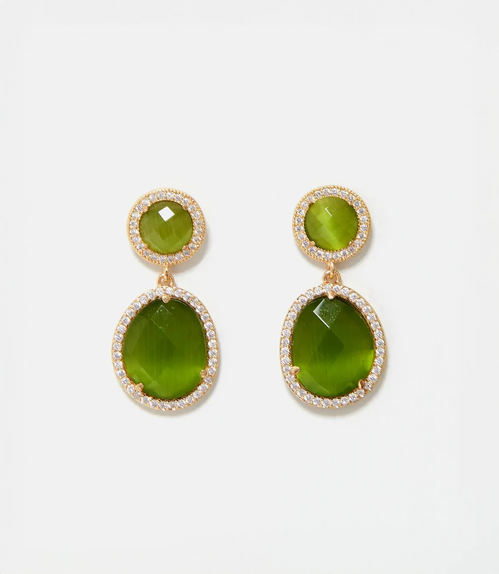 Pavé Double Drop Earrings