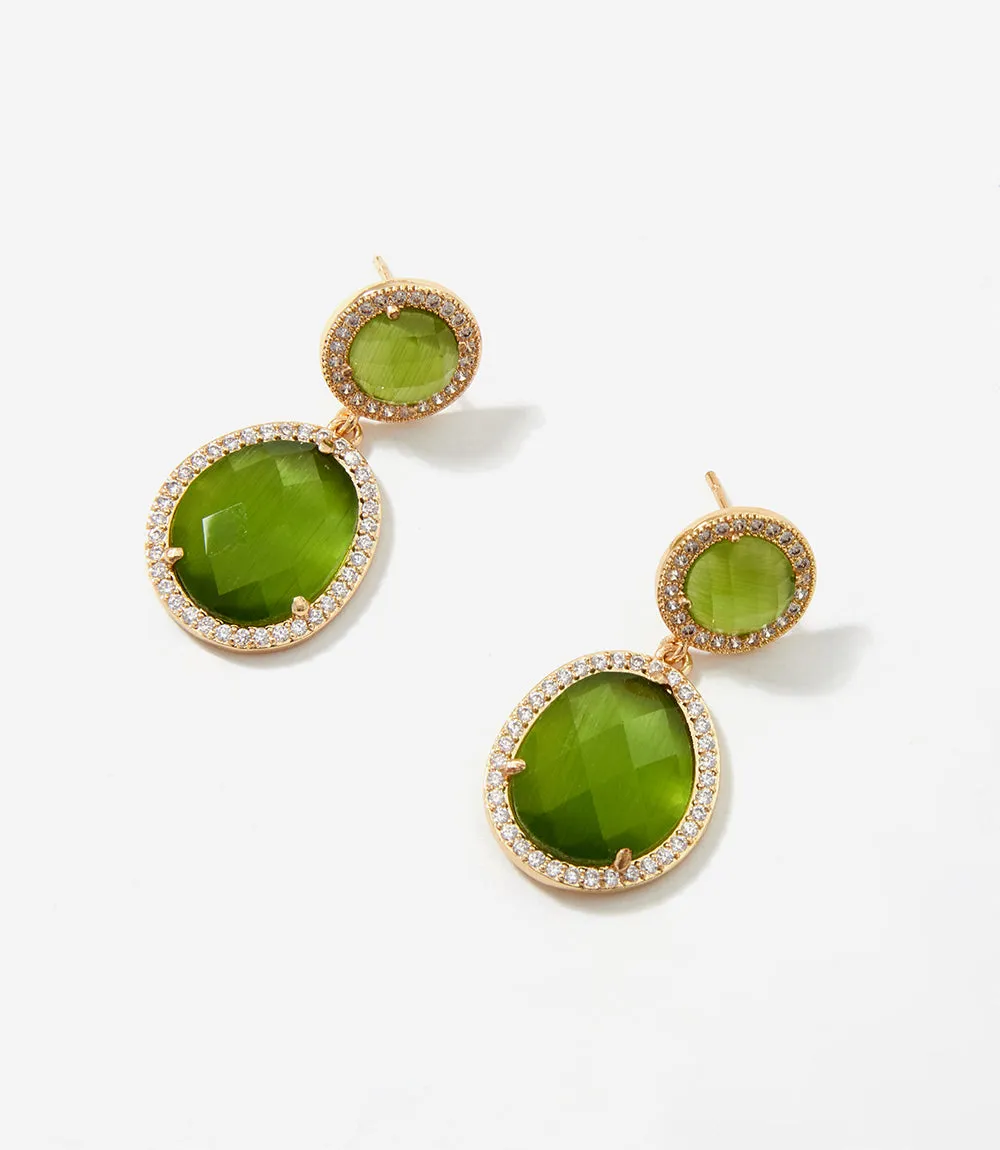 Pavé Double Drop Earrings