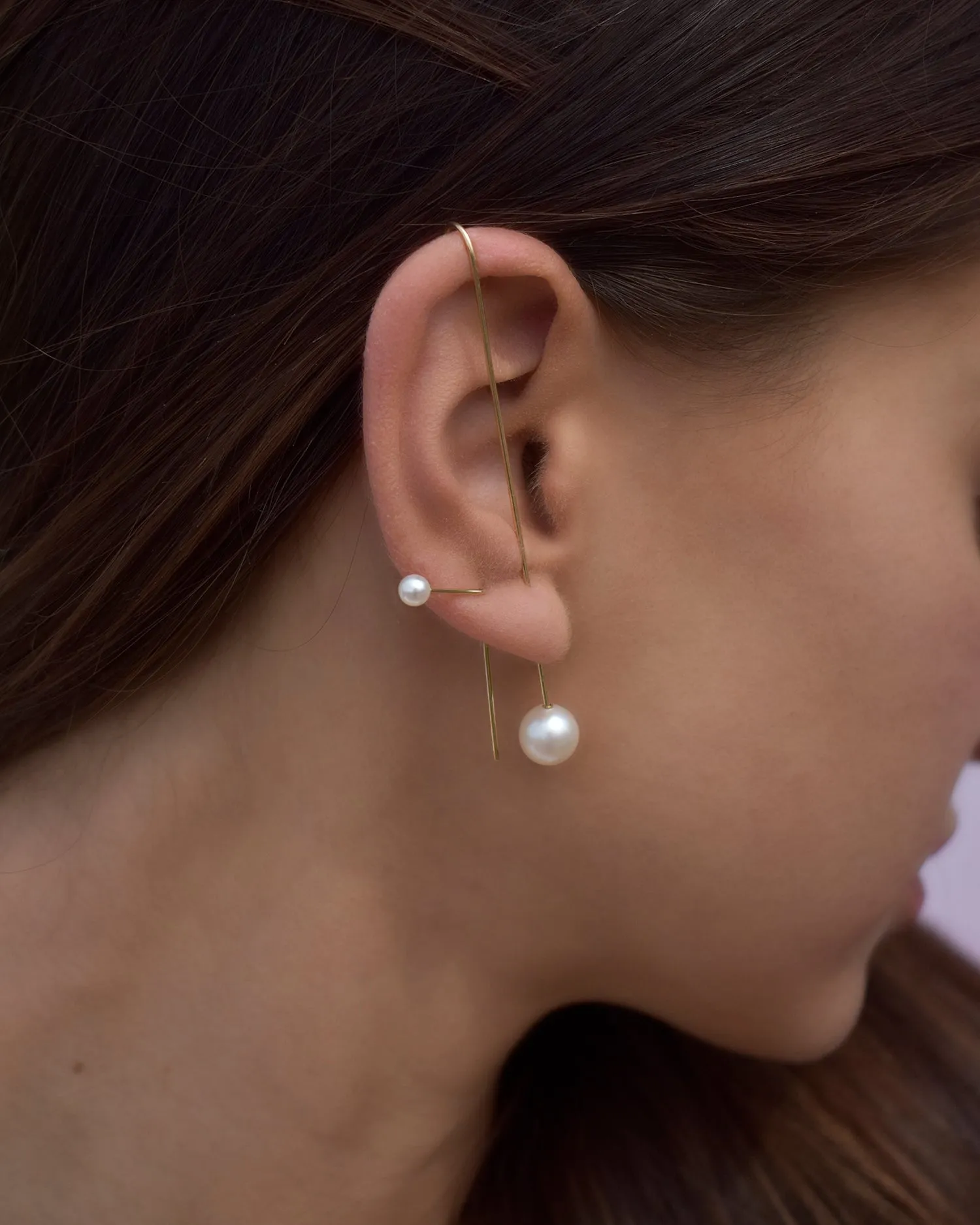 Pearl Drop Needle Earring